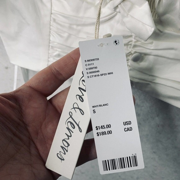 For Love And Lemons Jessie Crop Top in White Womens Size Small NWT $145 - Picture 10 of 16